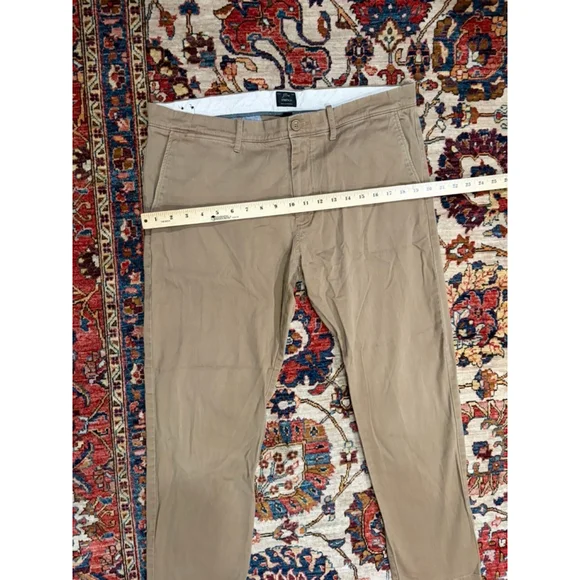 J.Crew Stretch Chino Pants Mens W36 L32 Khaki Classic Straight Cotton - Picture 3 of 9